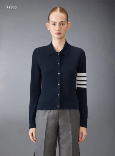 🍀 [THOM BROWNE] 톰브라운 밀라노 4바 카라 니트 가디건 🍀