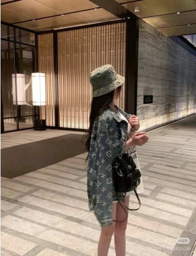 💕 루* 인디고 모노그램 엠보 워싱 버킷햇 ✔수입