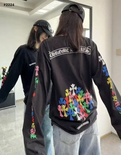 💕 크* 멀티컬러 크로스 롱 슬리브 티셔츠