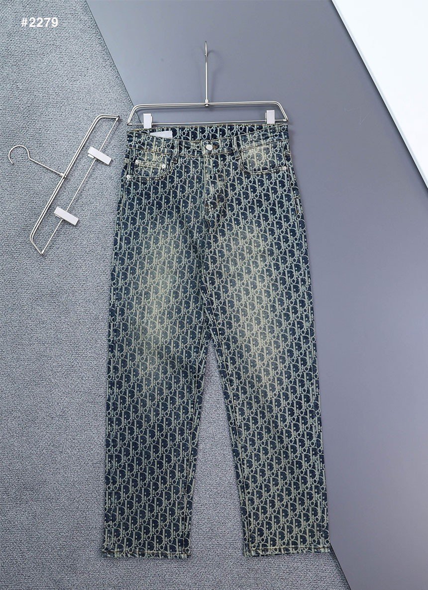 🍀 [DIOR] 디올 오블리크 스트레이트 워싱 데님 청바지 🍀