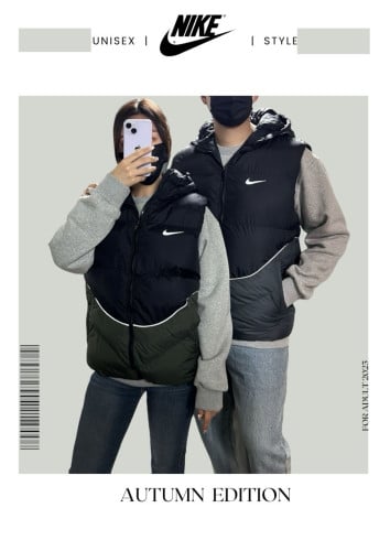 <NK 배색 패딩 조끼>