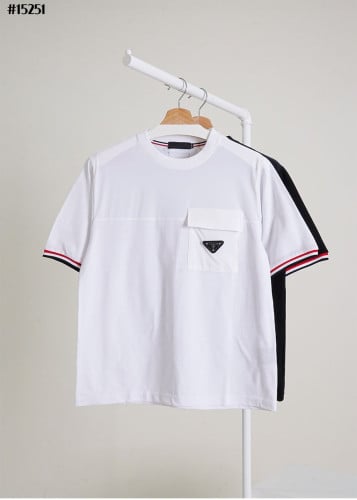 🔆 [PRADA] 프라다 나일론 믹스업 포켓 삼각 로고 코튼 티셔츠 🔆