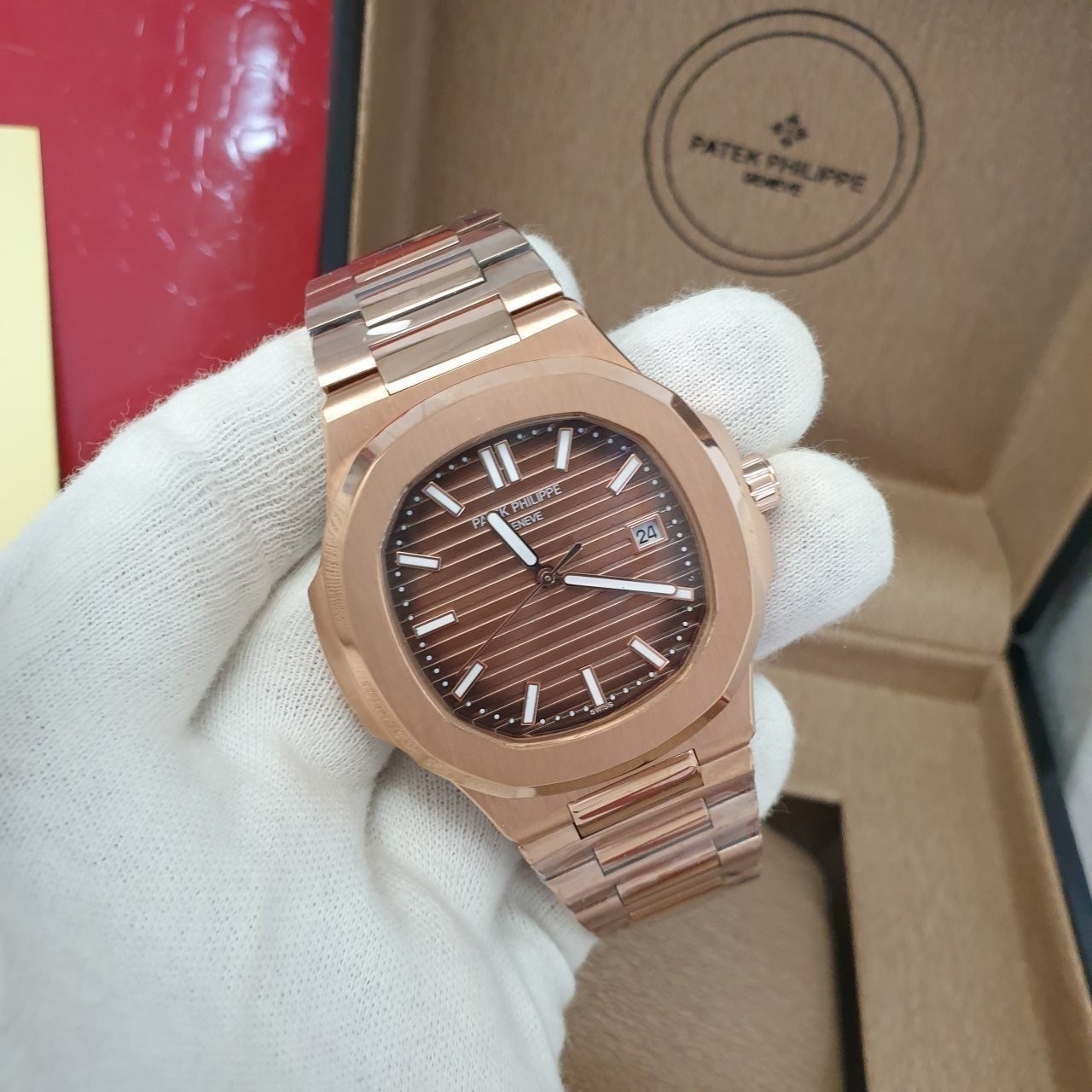 파텍. 노틸러스 브라운 로즈골드