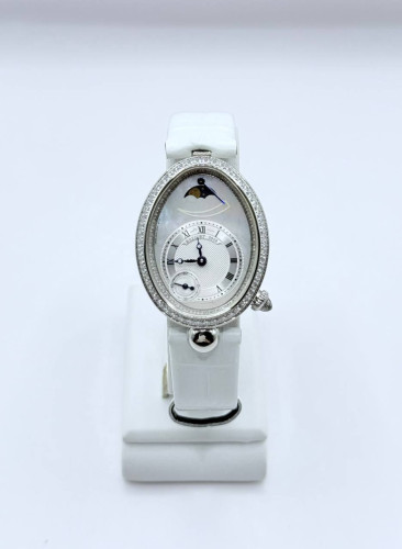 브레게 화이트골드 다이아베젤 문페이즈 레인 드 네이플