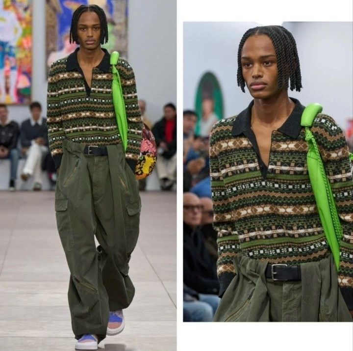 💕 로** 25 멀티컬러 울 폴로 스웨터 - 수입