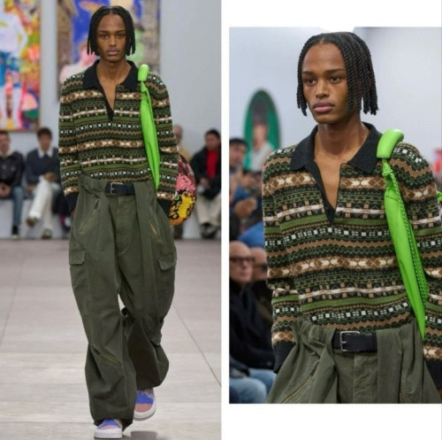 💕 로** 25 멀티컬러 울 폴로 스웨터 - 수입