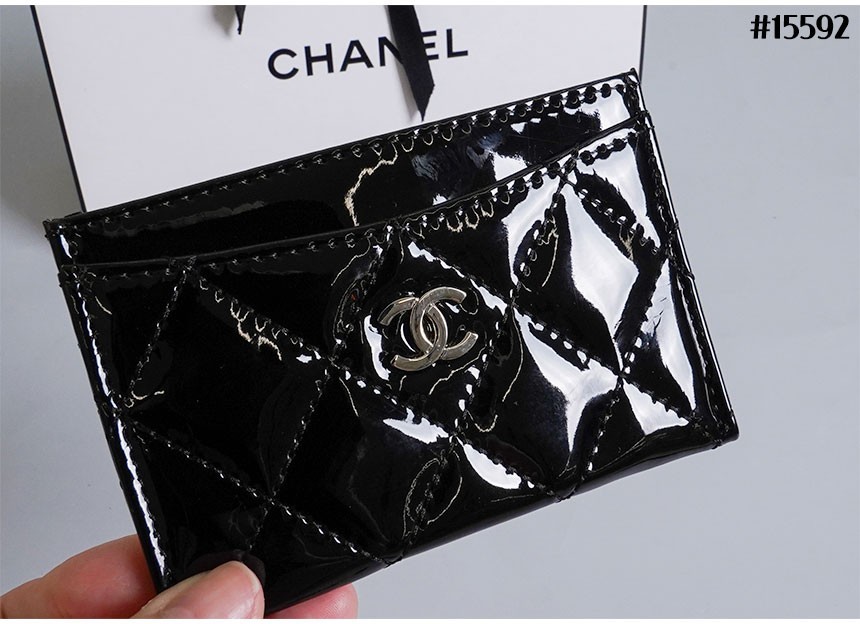 🔆 [CHANEL] 샤넬 에나멜 카드 케이스 블랙 은장 🔆