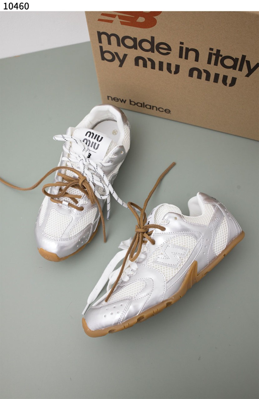 #미우미우 [MIU MIU] 뉴발란스 x 미우 미우 530 SL 메탈릭 레더 앤 메쉬 스니커즈 실버 신상입고💢 #신발 #10460