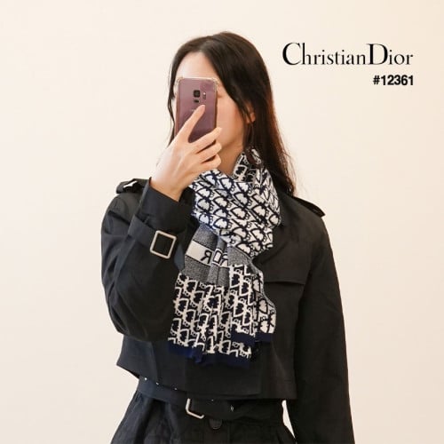 🔆 [DIOR] 크리스찬디올  오블리크 캐시미어 머플러 🔆