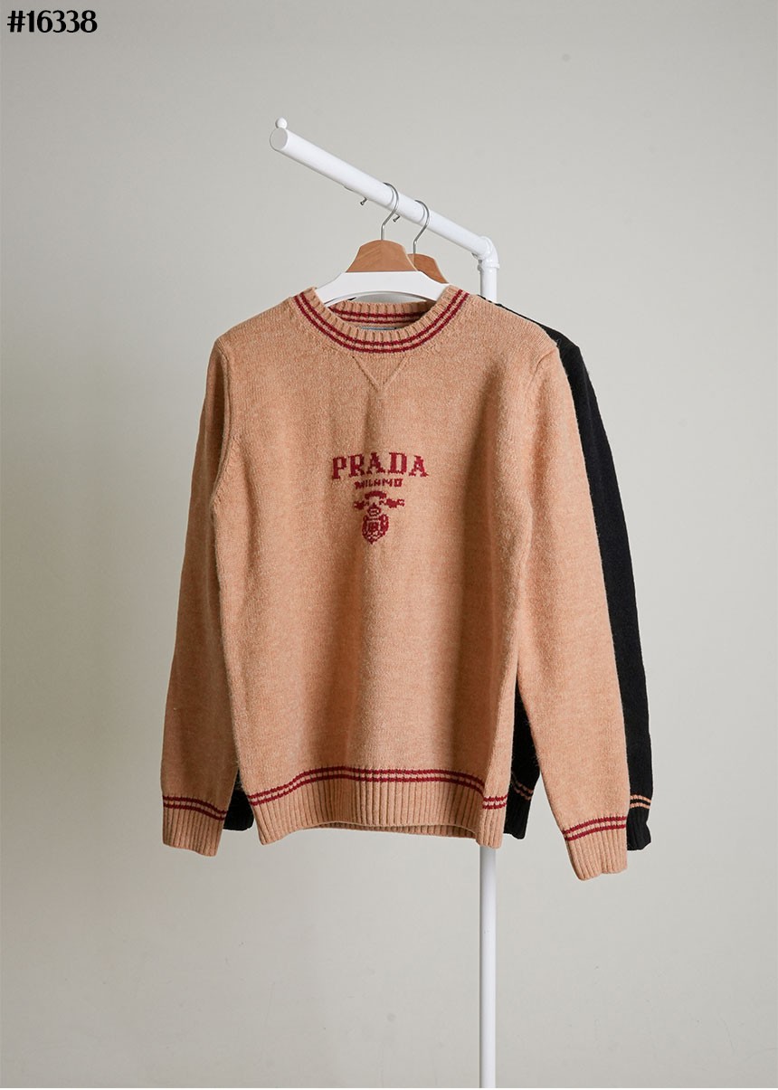 🔆 [PRADA] 프라다 밀라노 라인 배색 울 니트 풀오버 🔆