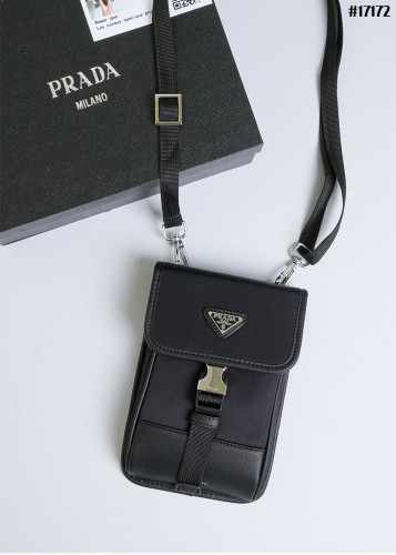 🔆 [PRADA] 프라다 리나일론 앤 사피아노 레더 스마트폰 케이스백 🔆