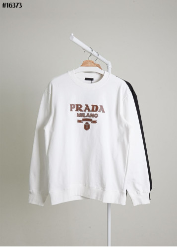 🔆 [PRADA] 프라다 밀라노 레더 패치 코튼 맨투맨 티셔츠 🔆