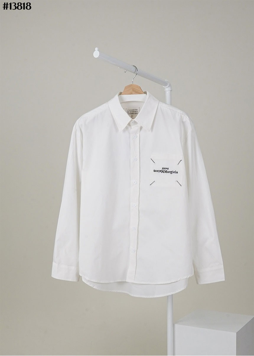 🔆 [Maison Margiela] 메종마르지엘라 포켓 레터링 스티치 넘버링 루즈핏 코튼 셔츠 🔆