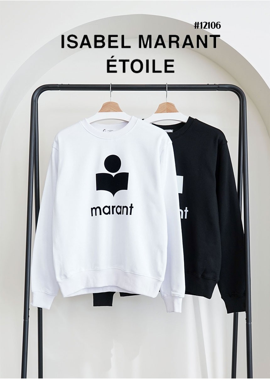 🔆 [ISABEL MARANT] 이자벨마랑 남여공용 ETOILE 에뚜왈 벨벳로고 스웨트 맨투맨 티셔츠 🔆