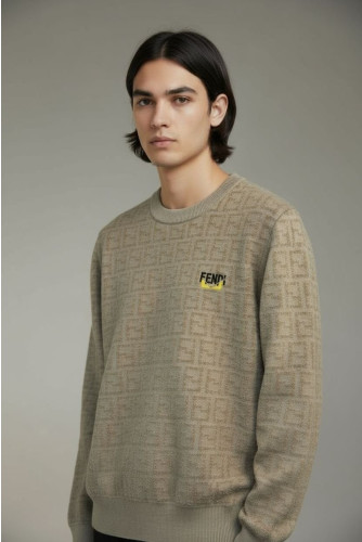 💕 펜* 로고 보풀 자카드 라운드 니트➡️수입최고급(남녀공용)