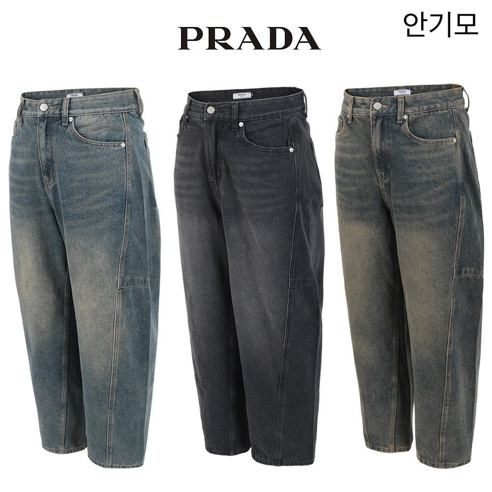 💕 프** 안기모 벌룬와이드 솔트워싱 팬츠