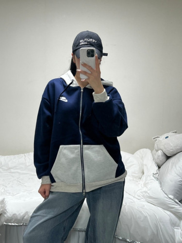 💕 나** 기모 배색 후드집업