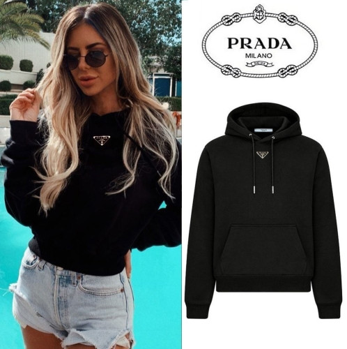 ⚫ 2025 F/W 프*다 트라이앵글 넥플레이트 커플 후드 ⚫