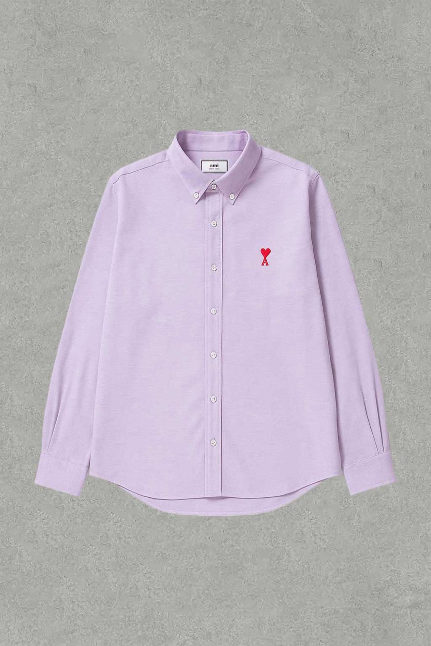 아미 레드 하트 버튼 다운 옥스포드 셔츠