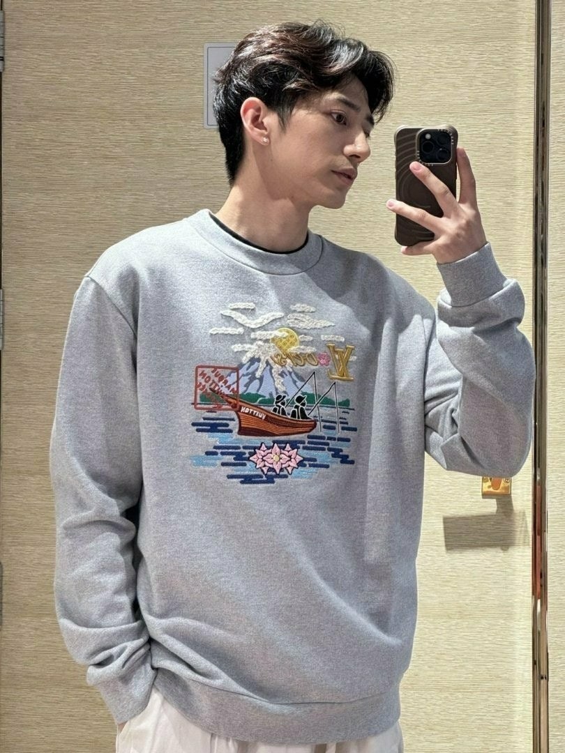 💕 루* 피싱보트자수 맨투맨