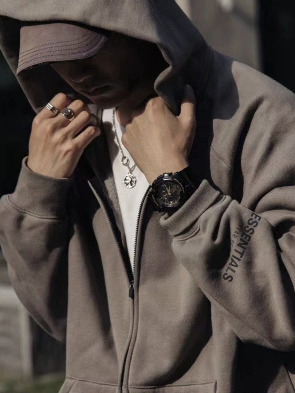 💕 피**** 에센셜 로고 플리스 기모 후드집업➡️수입풀(남녀공용)