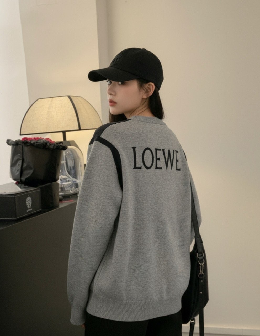 💕 로** 아나그램 로고 자카드 라운드 니트➡️수입최고급(남녀공용)