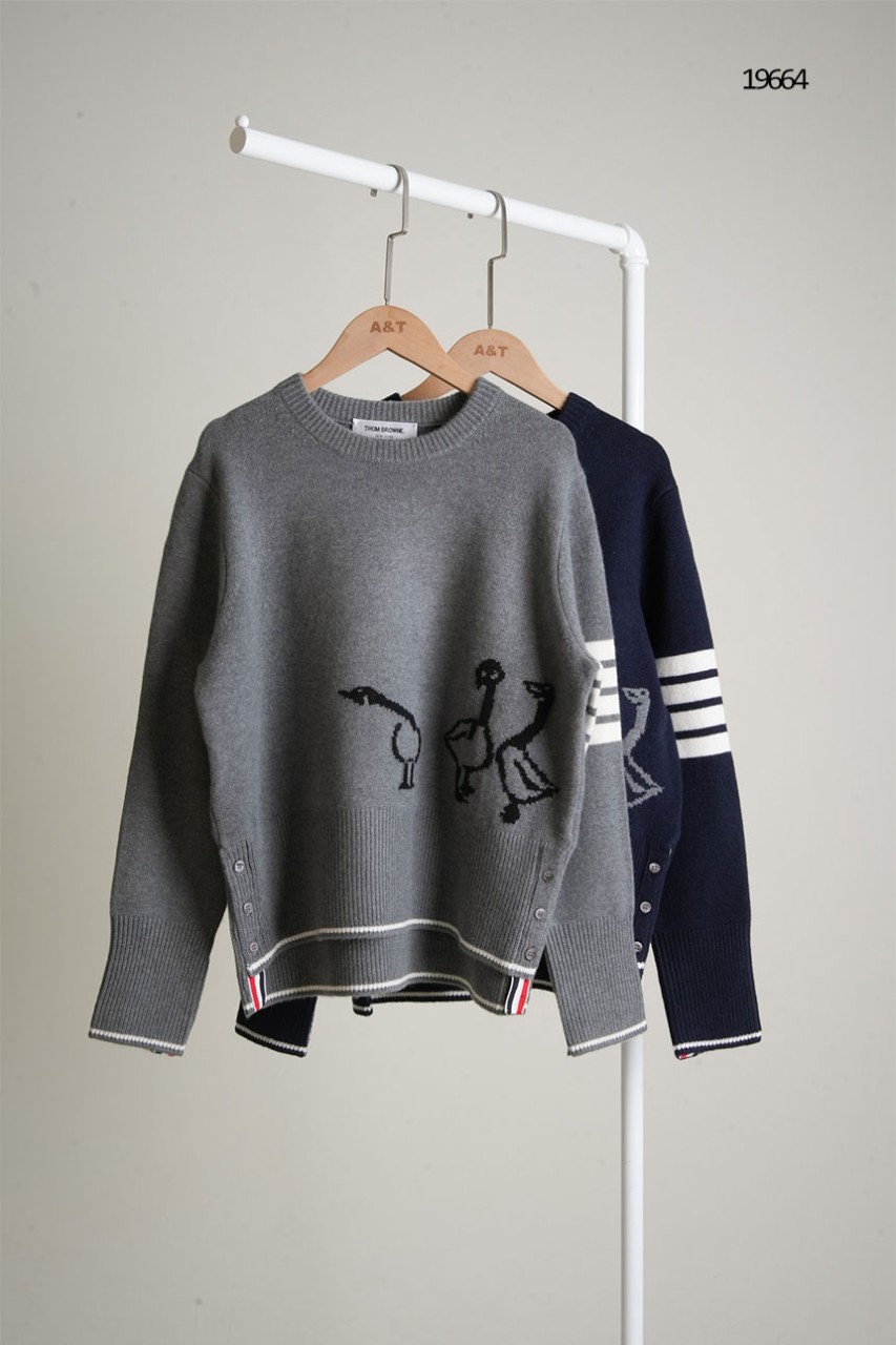 🔆 [THOM BROWNE] 톰브라운 메리노 인타르시아 풀오버 캐시미어 스웨터🔆