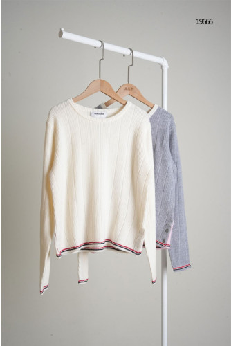 🔆 [THOM BROWNE] 톰브라운 여성 롱슬리브 캐시미어 배색 니트🔆