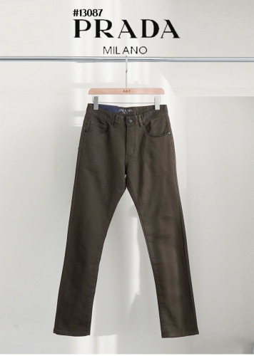 🔆 [PRADA] 프라다 남성 포켓 삼각 자수 로고 코튼 슬림핏 팬츠 🔆