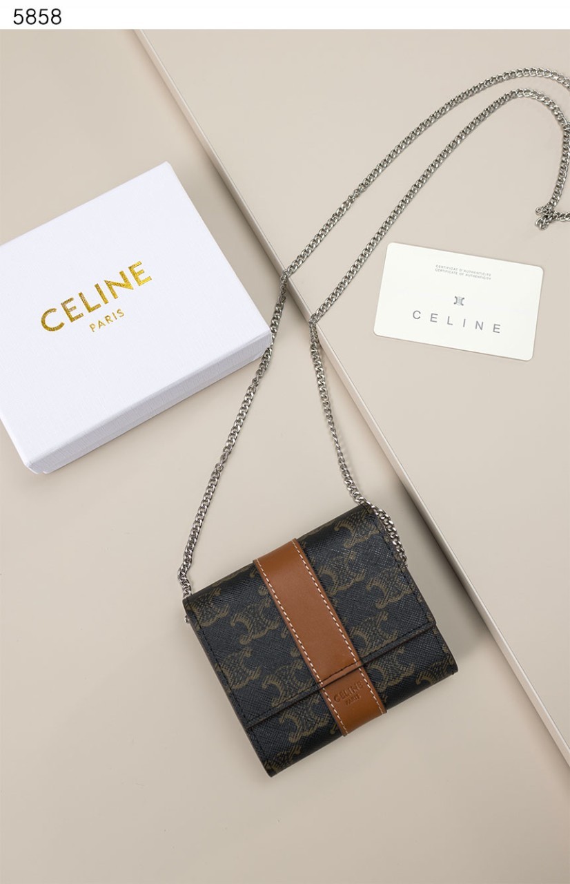 #셀린느 [Celine] 수입프리미엄급 스몰 3단지갑 체인 스트랩 세트 신상 입고💢 #태그 #지갑 #5858