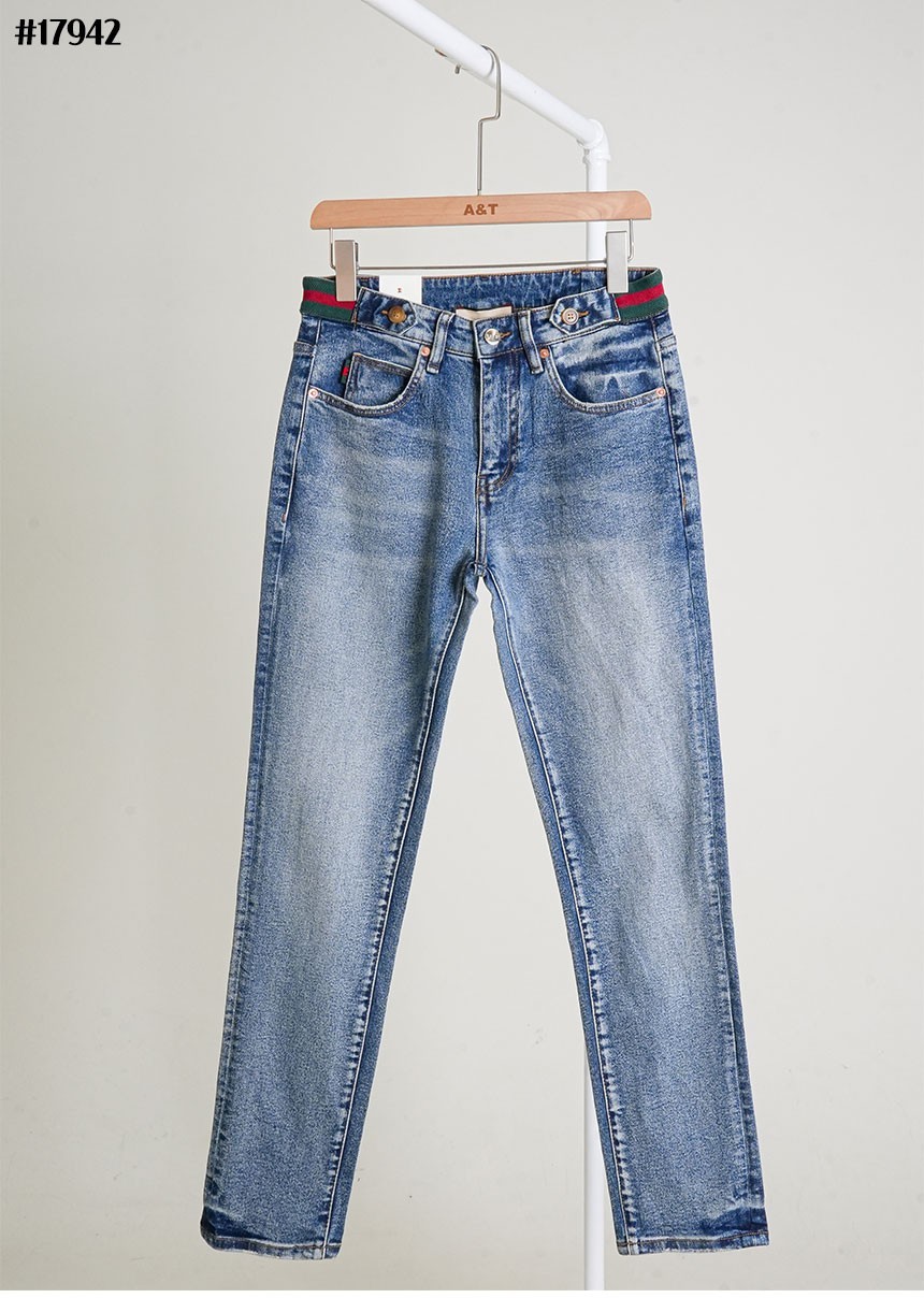 🔆[GUCCI] 구찌 에나멜 홀스빗 포켓 패치 슈프림 슬림핏 데님 팬츠 🔆