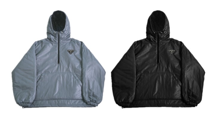 20491_PRD 글로시 반집업 아노락 패딩