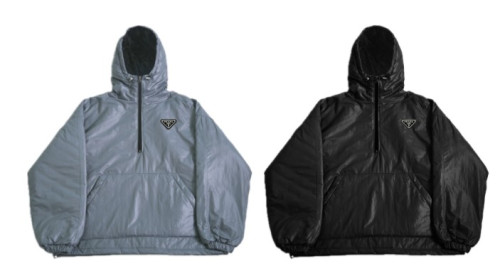 20491_PRD 글로시 반집업 아노락 패딩