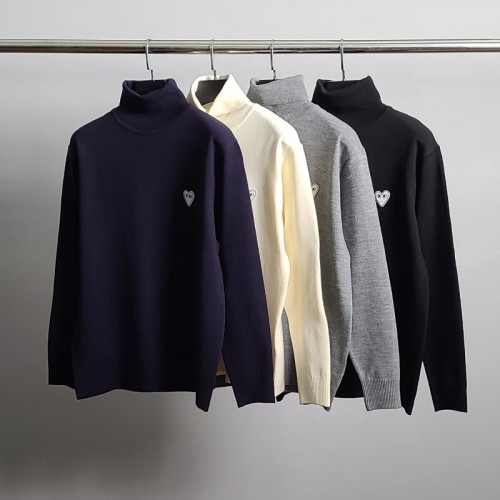 CDG 화이트와펜 터틀넥 니트