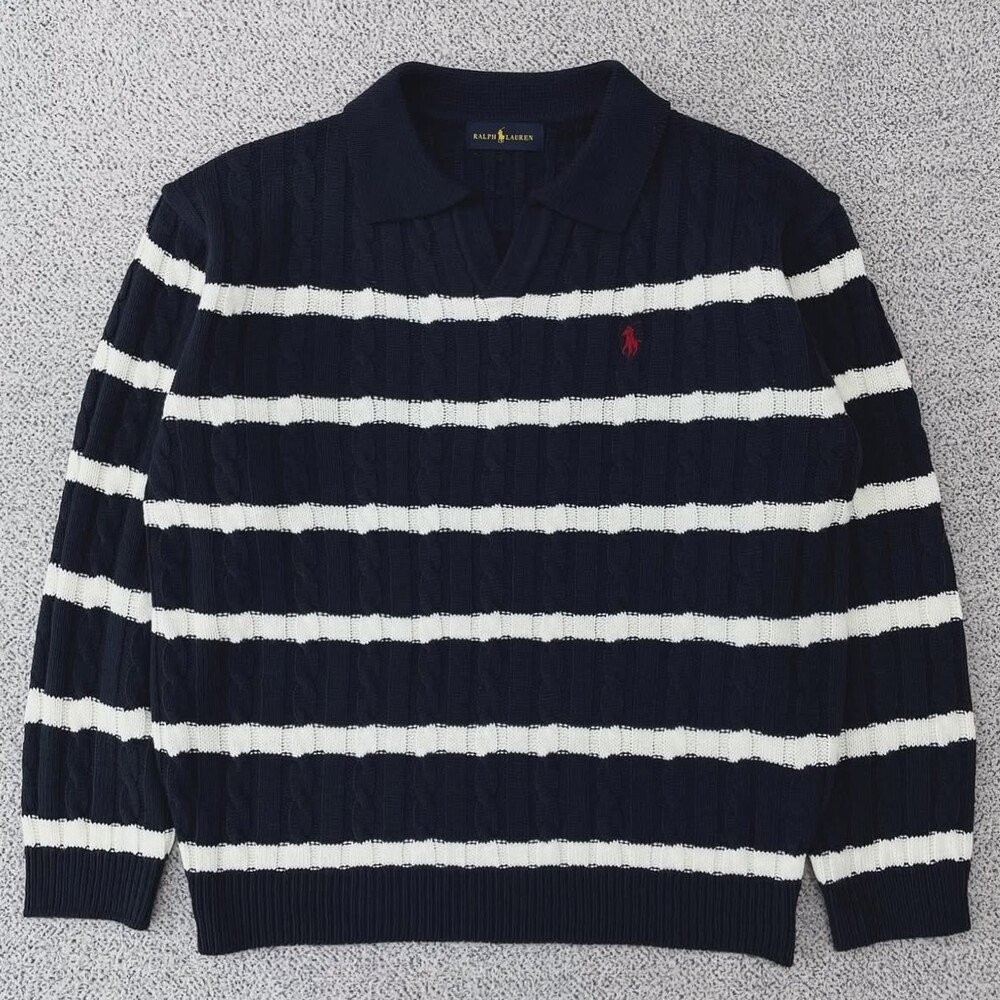 20158_PL 레드포니 단가라 케이블 카라 니트