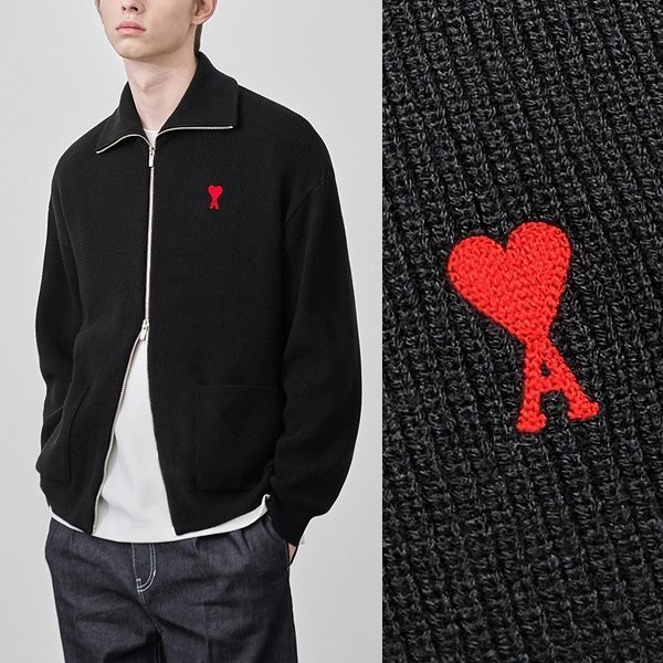 20015_AM 캐시 스몰레드하트 투웨이 풀 집업니트