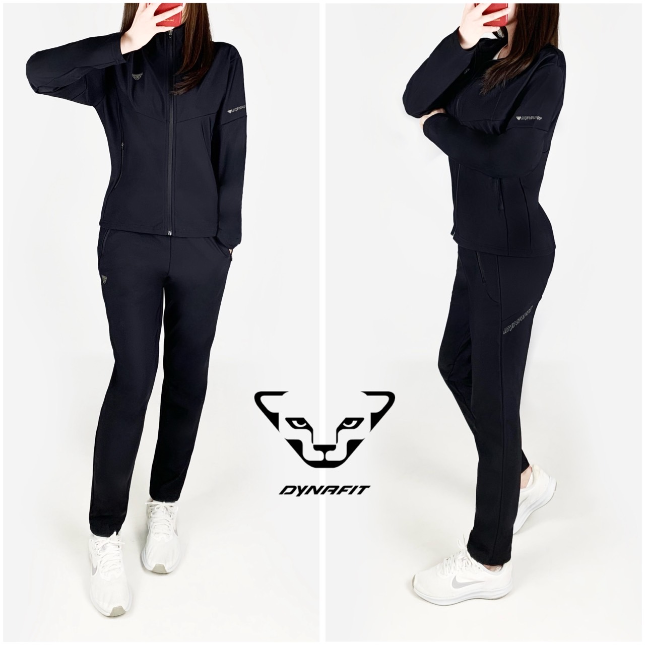 <다이나핏 기모 실버 벤츄리 일자바지 집업 세트>