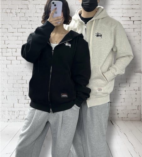 <스투시 기모 워크 후드 집업>