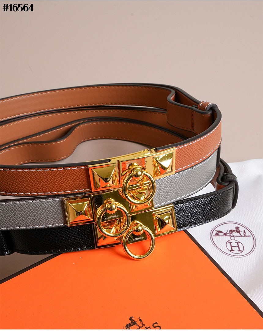 🔆 [HERMES] 에르메스 Rivale 리베일 18 레더 벨트 금장(자동조절) 🔆