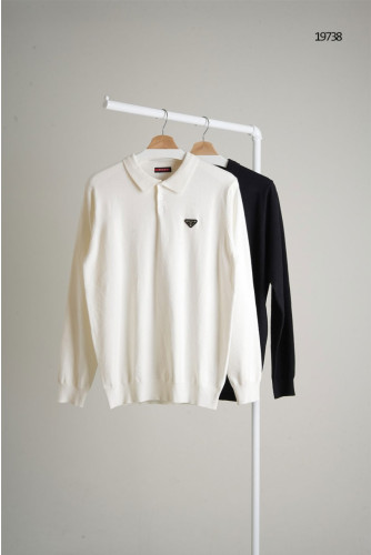 🔆 [PRADA] 프라다 삼각로고 니트 카라티셔츠 🔆