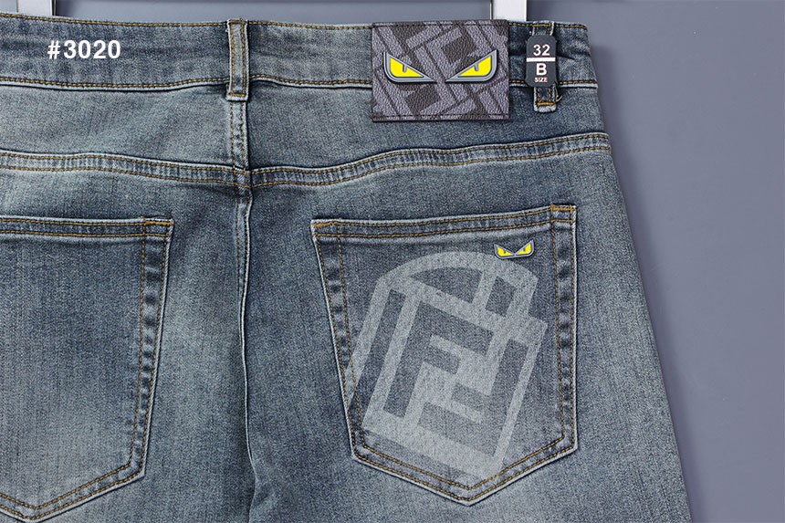 🍀 [FENDI] 팬디 남성 몬스터아이  FF 자카드 데님 팬츠 🍀