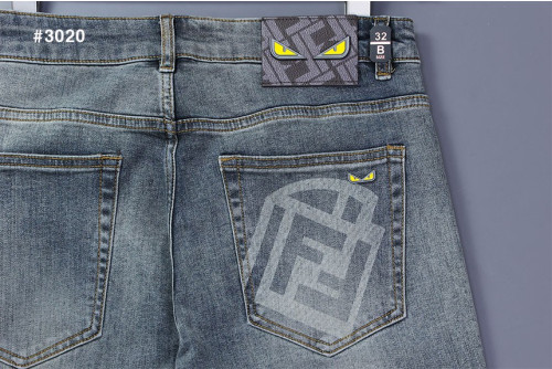 🍀 [FENDI] 팬디 남성 몬스터아이  FF 자카드 데님 팬츠 🍀