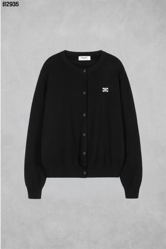 🍀 [CELINE] 셀린느 트리옹프 자수 로고 라운드넥 니트 가디건 🍀