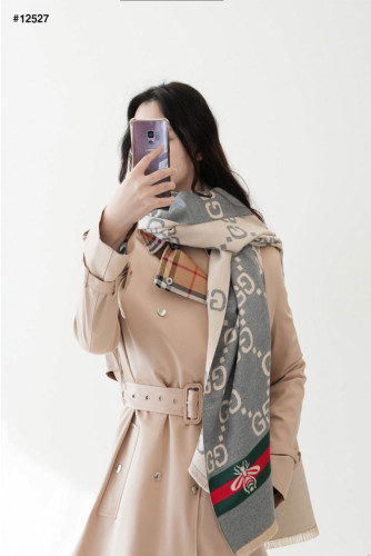 🔆 [GUCC] 구찌 수입 GG로고 자가드 벌삼선 캐시미어 머플러 🔆