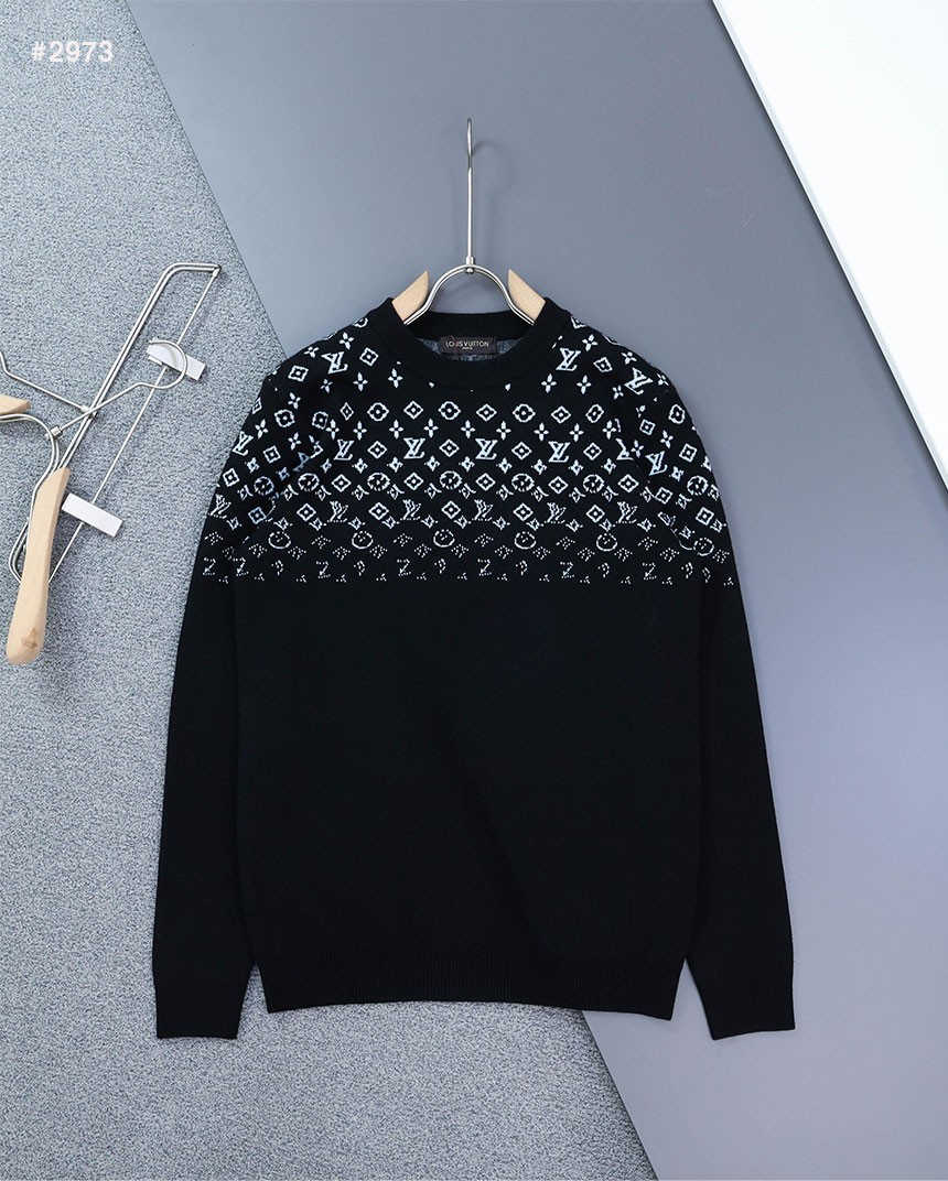 🍀 [LOUIS VUITTON] 루이비통 그라데이션 블루 모노그램 라운드 니트 🍀