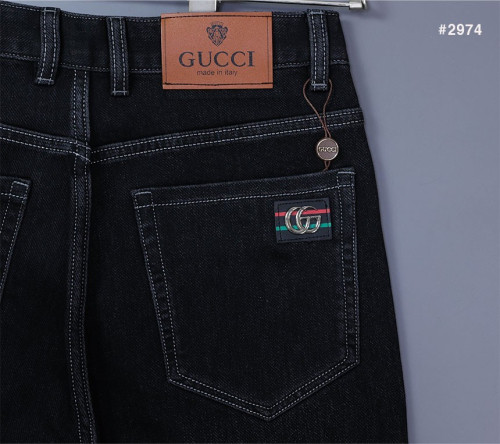 🍀 [GUCCI] 구찌 GG 스틸로고 패치 약기모 워싱 데님 청바지 🍀