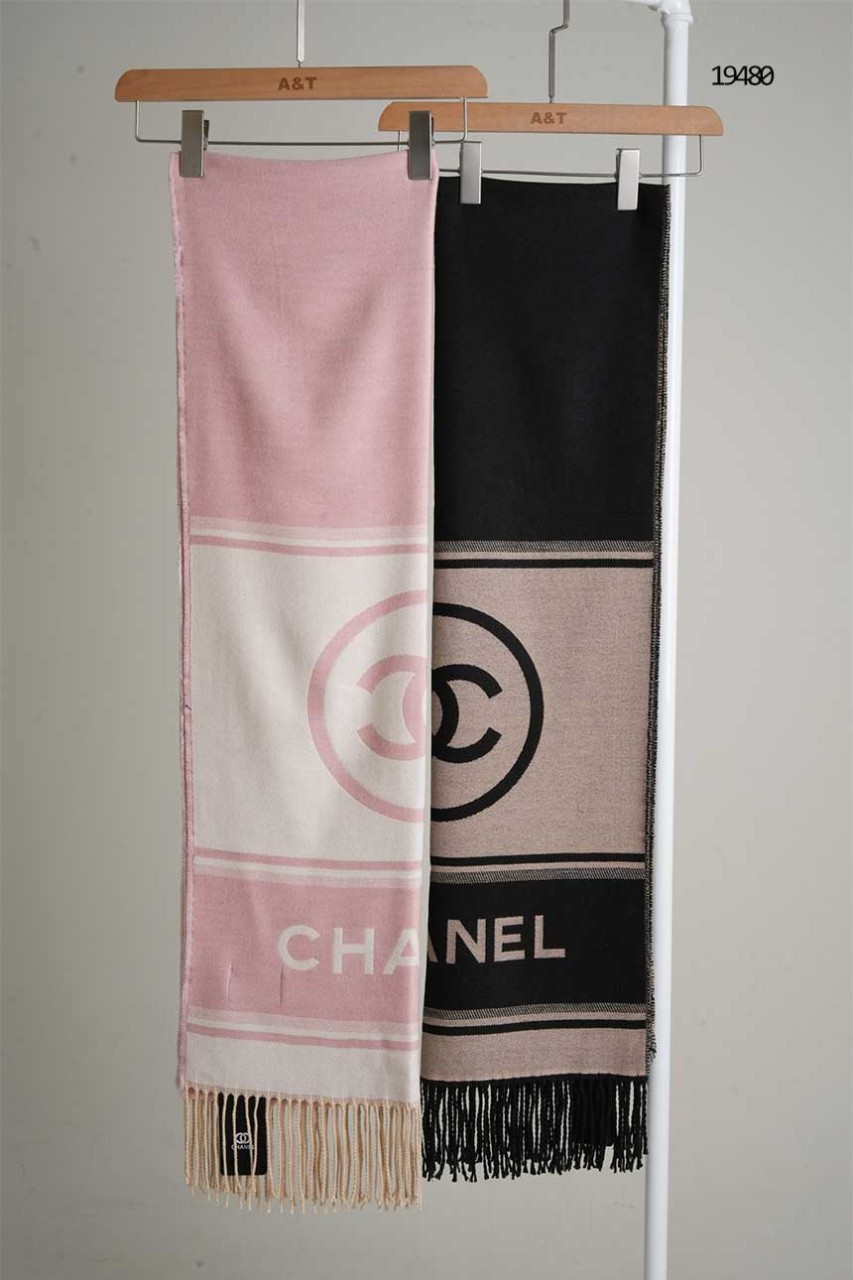 🔆 [CHANEL] 샤넬 CC 빅로고 컬러블럭 울 머플러 🔆