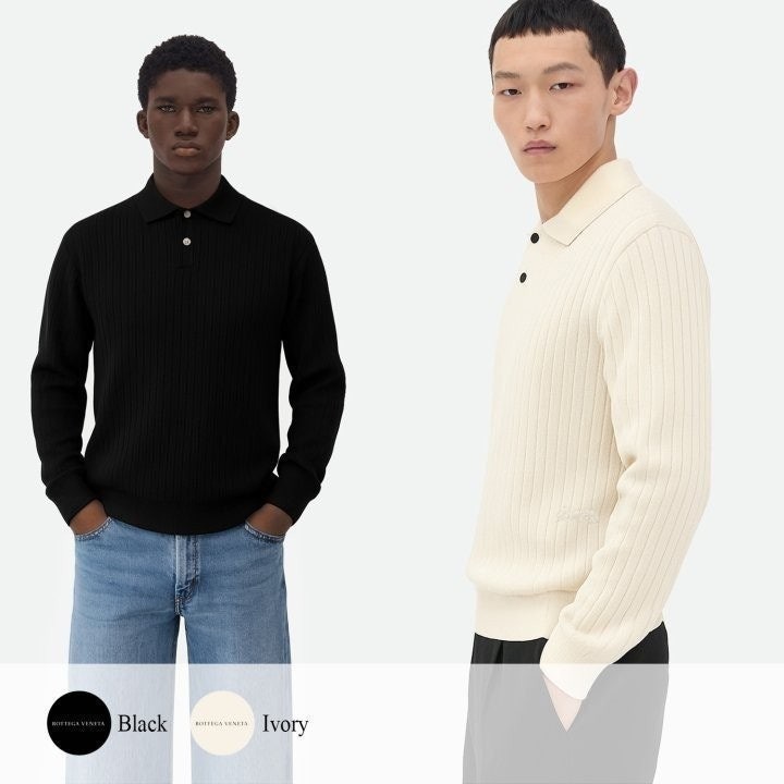 💕 보** 사이드 로고 자수 카라 니트