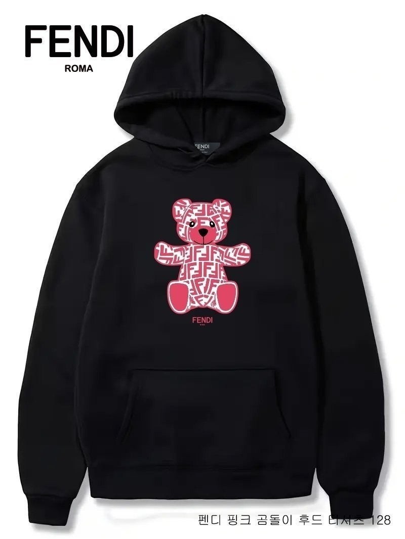 💕 펜* 핑크 곰돌이 후드 기모티셔츠 128