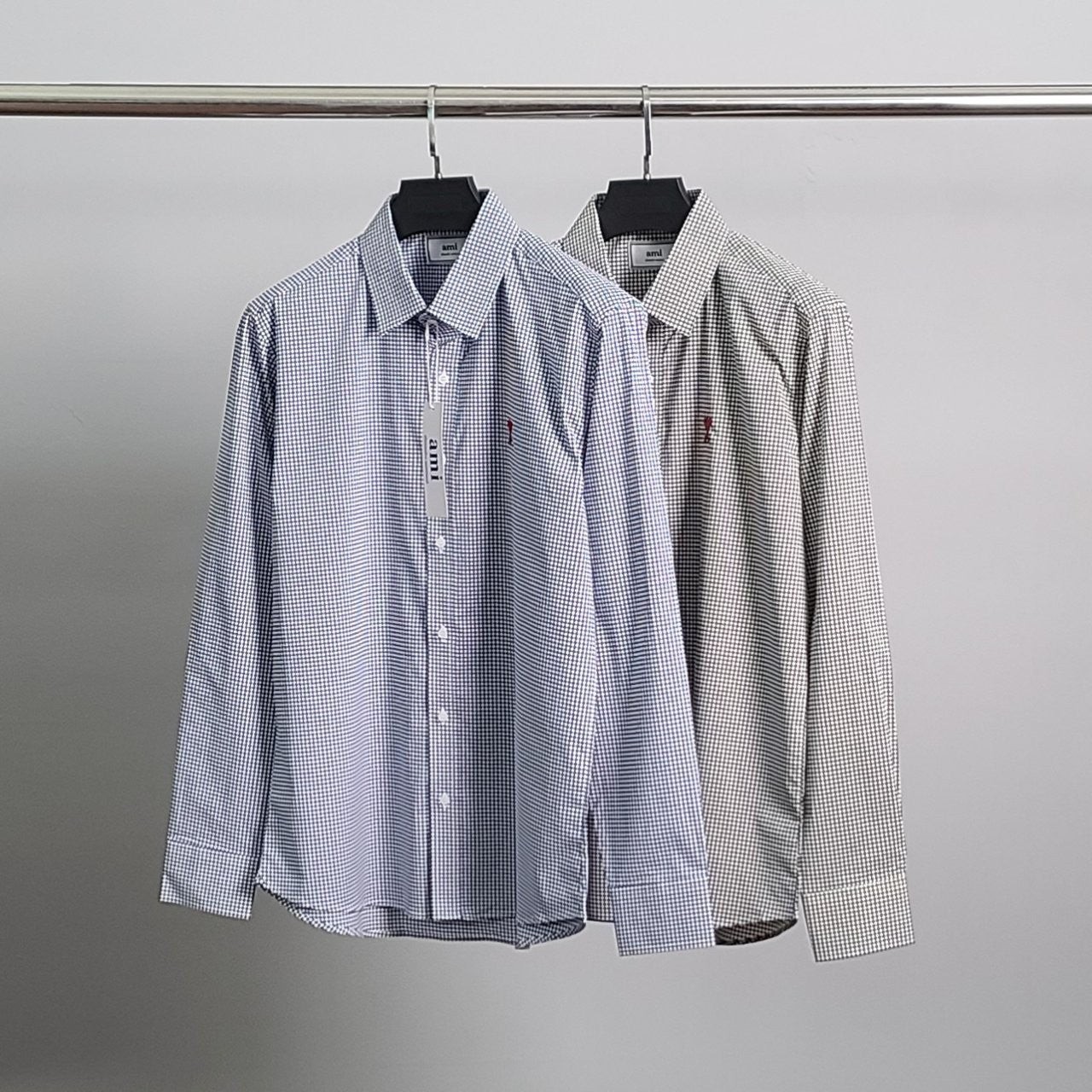 💕 아* 스몰하트자수 체크 셔츠